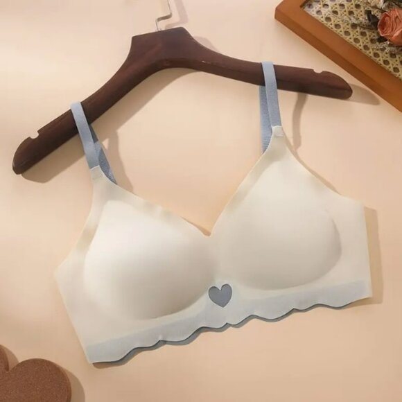 Other - Seamless & Thin Bra, Medium Stretch Bra - blue and white "XL"